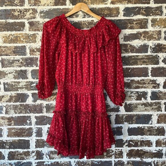 Misa Los Angeles Alima Floral Off Shoulder Smocked Mini Dress Size Small - Picture 6 of 7